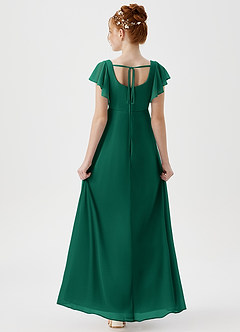 Azazie Bondi Junior A-Linie Seitliche Cut-Outs Gittergewebe Kleid Smaragd image2