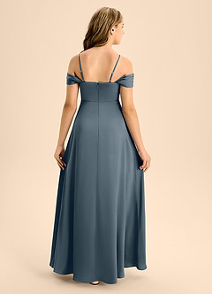 Azazie Anselie Junior Vestido de Crepúsculo de Satén Elástico de Corte En A con Vestidos sin tirantes image2