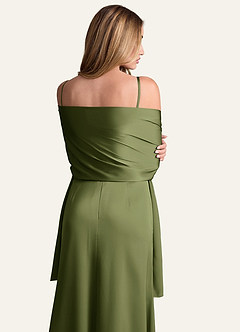 front Azazie Matchande Färg Ireland Stretch Satin Sjal