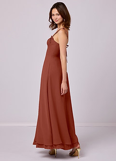 Barbie ♥ Azazie Bridesmaid Dresses Auburn A-Line Pleated Chiffon Dress image5