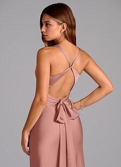 Azazie Hati Brudtärnklänningar Klä av Sjöjungfru i Stretch Satin Rosett image2