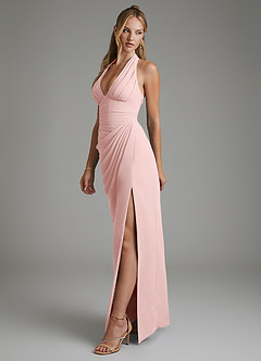 Azazie Tina Brautjungfernkleider Meerjungfrau-Linie Korsett Chiffon Kleid Puderrosa image5