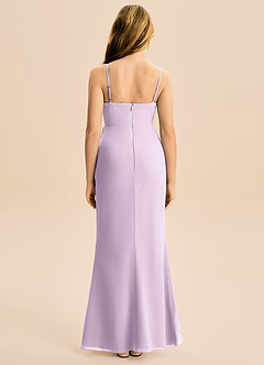 Azazie Buzzy Junior Robe Fourreau en Mousseline de soie Plissée Frostiges Flieder image5