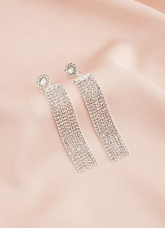 front Pendientes de borlas con diamantes de imitación de moda