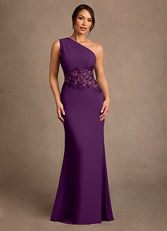 Azazie Kathie Mother of the Bride Dresses Grape Mermaid Lace Chiffon Dress image1