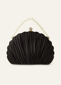 Shell-Shape Pleated Evening Clutch