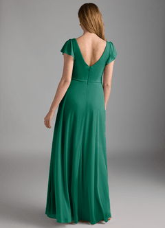 Azazie Omari Brautjungfernkleider A-Linie Gittergewebe Kleid Smaragd image4