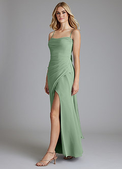 Azazie Solstice Final Sale Matcha Mermaid Strapless Chiffon Convertible Dress image16