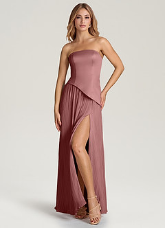 Azazie Tierney Abiti da Damigella Abito Convertibile A-Line in Chiffon Senza Cinturino Rosa Del Deserto image6