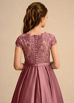 Azazie Bunny Junior Formal Blumenmädchenkleider Ballkleid Spitze Kleid Amethyst image7