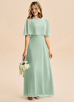 Azazie Maris Junior Abito A-Line in Chiffon Agave image6