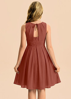 Azazie Bibiane Junior Auburn A-Line Pleated Chiffon Dress image2
