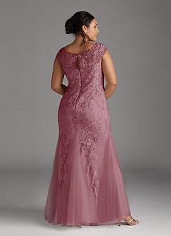 Azazie Melena Mother of the Bride Dresses Vintage Mauve Mermaid Lace Tulle Dress image8