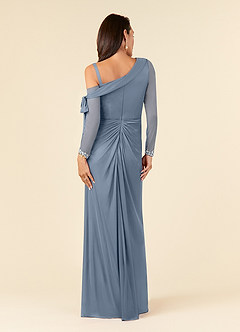 Azazie Marna Mother of the Bride Dresses Twilight Sheath One Shoulder Mesh Dress image2