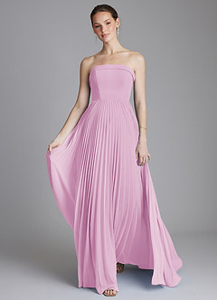 Azazie Mariana Bridesmaid Dresses Candy Pink A-Line Strapless Chiffon Dress image5