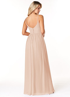 Azazie Rayna Bridesmaid Dresses English Rose A-Line V-Neck Pleated Chiffon Dress image2