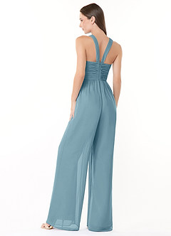 Azazie Berdie Jurken voor bruidsmeisjes Jumpsuit van Chiffon Houder Mystiek Blauw image4