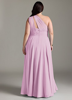 Azazie Charlize Bridesmaid Dresses Candy Pink A-Line One Shoulder Chiffon Dress image8