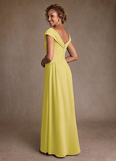 Azazie Myrtle 신부의 어머니 드레스 A라인 주름진 쉬폰 플로어 길이 드레스 image2