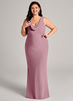 Azazie Rylina Bridesmaid Dresses Vintage Mauve Mermaid Pleated Chiffon Dress image10