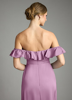 Azazie Lyra Bridesmaid Dresses Wisteria A-Line Off the Shoulder Stretch Satin Convertible Dress image9