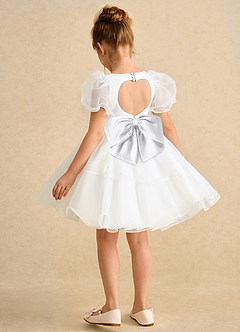 Azazie Debbie vestidos de niña de las flores Vestido de Marfil Blanco de Organza de Princesa con Escote de Corazón image9