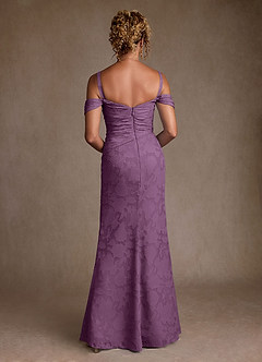 Azazie Irene Kleider für die Brautmutter A-Linie Schulterfrei Blumen-Burnout Kleid Blauregen image4