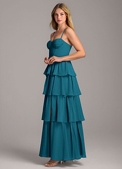 Azazie Alanna Bridesmaid Dresses Ink Blue A-Line Sweetheart Neckline Chiffon Dress image6