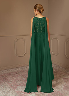 Azazie Joules Mère de la mariée Robes Robe Trapèze en Mousseline de soie Paillettes Vert Foncé image2