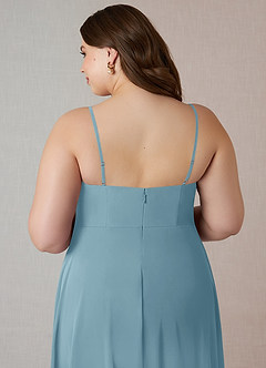 Azazie Emerald Jurken voor bruidsmeisjes Jurk van Chiffon met A-Lijn Geruffeld Mystiek Blauw image10