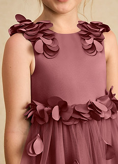 Azazie Atta Blumenmädchenkleider A-Linie One-Shoulder Tüll Kleid Amethyst image5