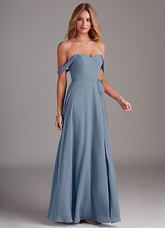 Azazie Aaron Bridesmaid Dresses Twilight A-Line Off the Shoulder Chiffon Convertible Dress image6