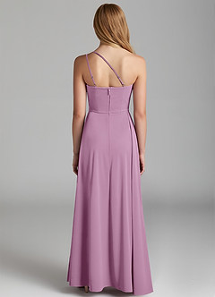 Azazie Maron Junior Wisteria A-Line Pleated Stretch Satin Dress image4
