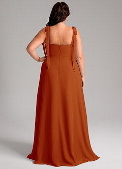 Azazie Debra Bridesmaid Dresses Paprika A-Line with Pockets Chiffon Convertible Dress image9