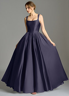 Azazie Verina Bridesmaid Dresses Stormy A-Line Pleated Stretch Satin Dress image4