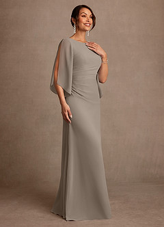Azazie Anaheim Abiti per la Madre della Sposa Abito A-Line in Chiffon Plissettato Taupe image3