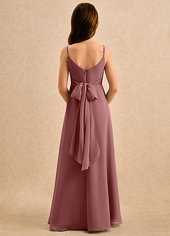 Azazie Hollie Girls Formal Flower Girl Dresses Desert Rose A-Line Sweetheart Neckline Chiffon Dress image2