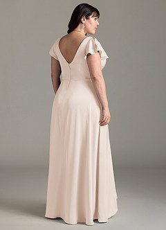 Azazie Omari Bridesmaid Dresses White Alabaster A-Line Stretch Satin Dress image8