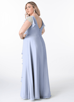 Azazie Omari Bridesmaid Dresses Ice A-Line Chiffon Dress image8