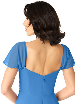 Azazie Tancie Bridesmaid Dresses Blue Jay A-Line Off the Shoulder Chiffon Convertible Dress image5