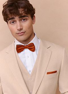 front Stretch Satin Bow Tie and Pocket Square Set