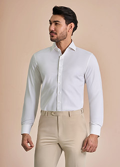front Jermyn Blanco Camisa de vestir que no necesita planchado