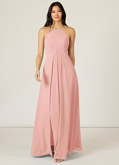 Azazie Sarah Final Sale Rosette Empire Pleated Chiffon Dress image1