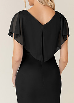 Azazie Waverly Abiti per la Madre della Sposa Abito Tubino in Maglia Plissettato Nero image7