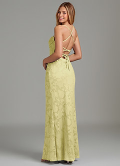 Azazie Ola Bridesmaid Dresses Lemon Sorbet Mermaid Corset Floral Burnout Dress image2