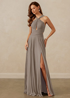 Christian Siriano Bridal for Azazie 1009 Brautjungfernkleider A-Linie Plissee Chiffon Kleid Taupe image8