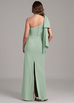 Azazie Capri Bridesmaid Dresses Agave A-Line One Shoulder Chiffon Dress image2