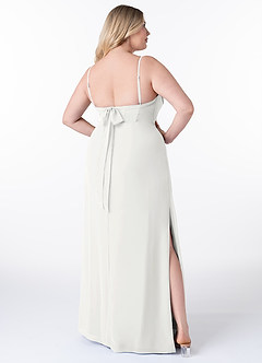 Azazie Mai Abiti da Damigella Abito Tubino in Chiffon Plissettato Bianco image9