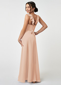 Azazie Emily Junior English Rose A-Line Ruched Chiffon Dress image4