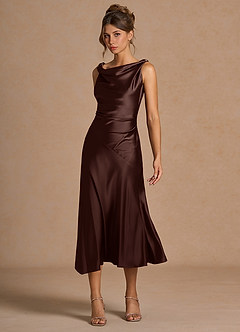 Midi jurk Nerine Mokka Coco image3